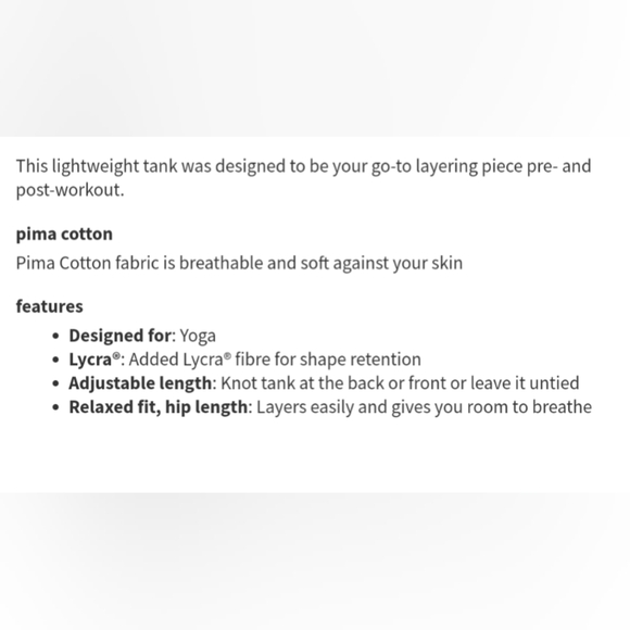 Lululemon Love Tank *Pleated - Picture 7 of 7